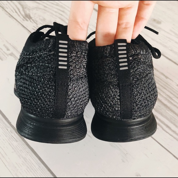 NEW Nike Flyknit Racer Midnight Triple Black - Picture 3 of 8